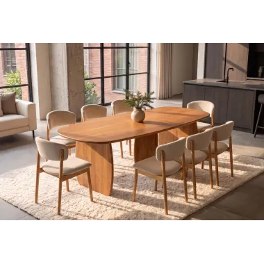 Invicta Stół do jadalni SCULPTURA brązowa akacja oval 240 x 76 x 119cm / 49259