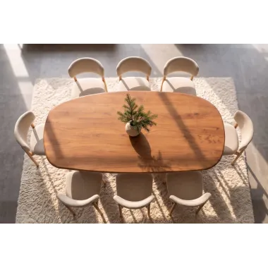 Invicta Stół do jadalni SCULPTURA brązowa akacja oval 240 x 76 x 119cm / 49259