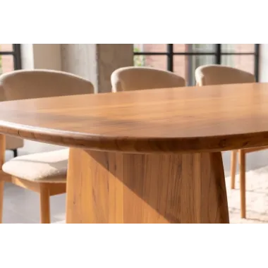 Invicta Stół do jadalni SCULPTURA brązowa akacja oval 240 x 76 x 119cm / 49259