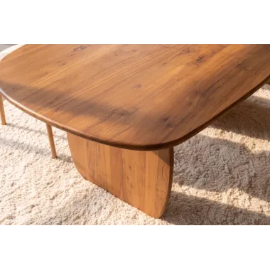 Invicta Stół do jadalni SCULPTURA brązowa akacja oval 240 x 76 x 119cm / 49259