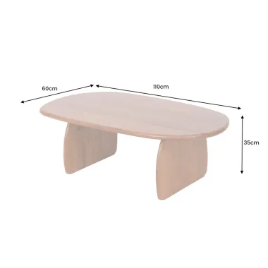 Invicta Stolik kawowy SCULPTURA brązowa akacja oval 110 x 35 x 60cm / 49267