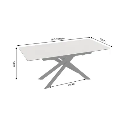 Invicta Stół do jadalni ALPINE ALPINE blat ceramiczny Concrete taupe optyka marmuru 160-200 x 77 x 89cm / 49617