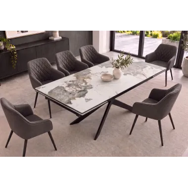 Invicta Stół do jadalni EUPHORIA ceramika Pandora optyka marmuru 180-220-260cm / 49618