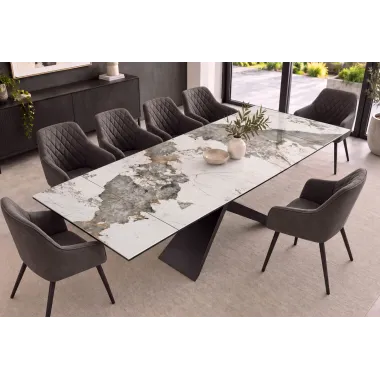 Invicta Stół do jadalni EUPHORIA ceramika Pandora optyka marmuru 180-220-260cm / 49618
