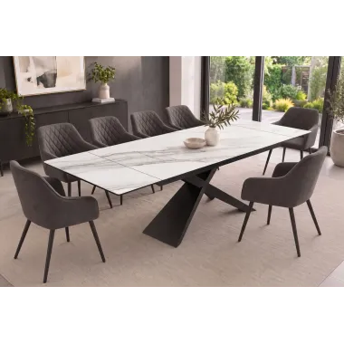 Invicta Stół do jadalni EUPHORIA ceramika Carrara oro optyka marmuru 180-220-260cm / 49619