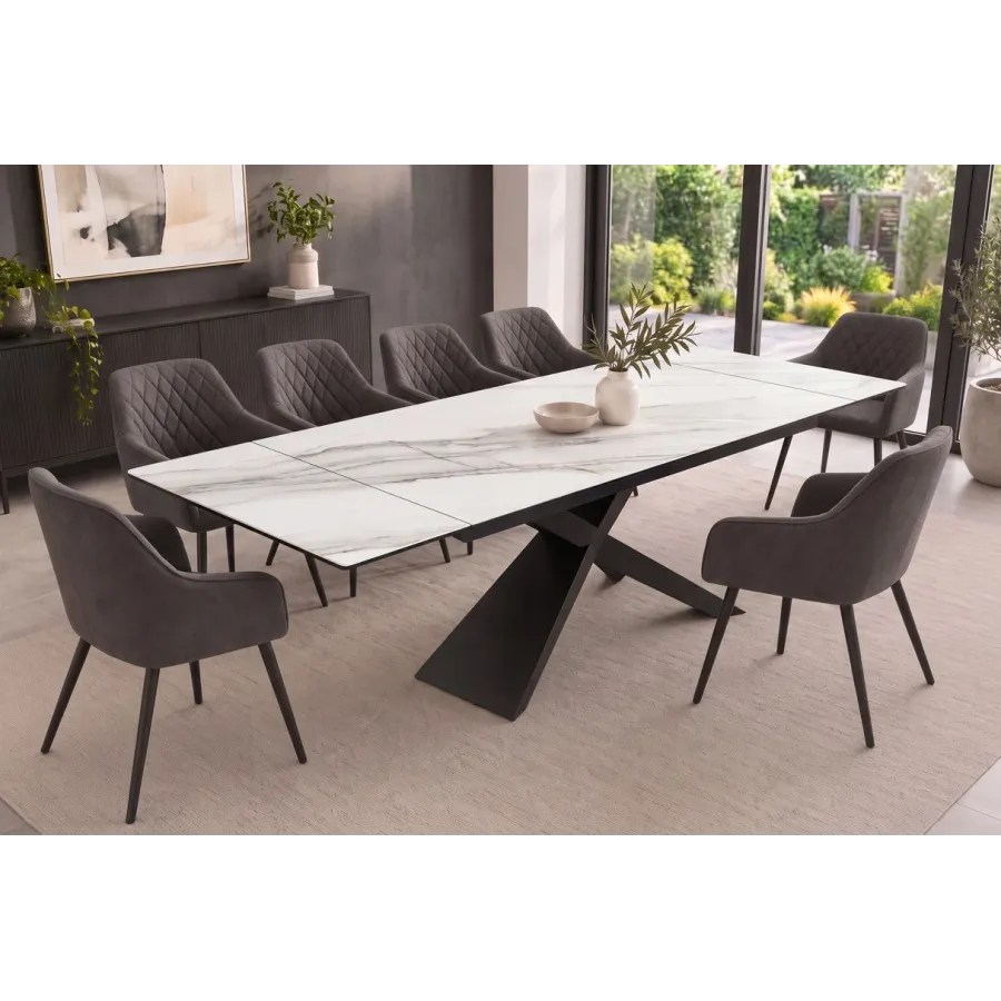 Invicta Stół do jadalni EUPHORIA ceramika Carrara oro optyka marmuru 180-220-260cm / 49619