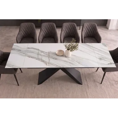 Invicta Stół do jadalni EUPHORIA ceramika Carrara oro optyka marmuru 180-220-260cm / 49619