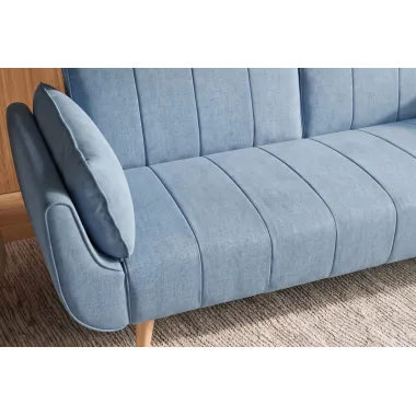 Invicta Sofa DIVANI rozkładana jasnoniebieska struktura 220 x 85 x 88cm / 40088