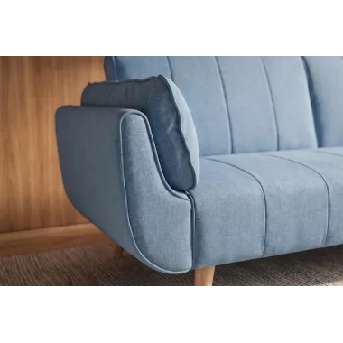 Invicta Sofa DIVANI rozkładana jasnoniebieska struktura 220 x 85 x 88cm / 40088
