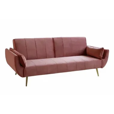 Invicta Sofa DIVANI rozkładana różowy aksamit 220 x 85 x 88cm / 40091