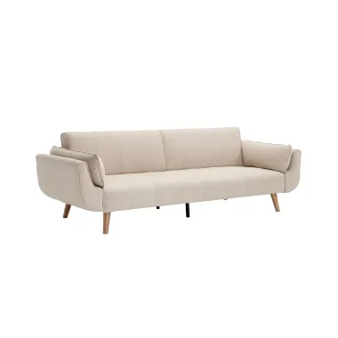 Invicta Sofa DIVANI rozkładana beżowa struktura 220 x 85 x 88cm / 48216