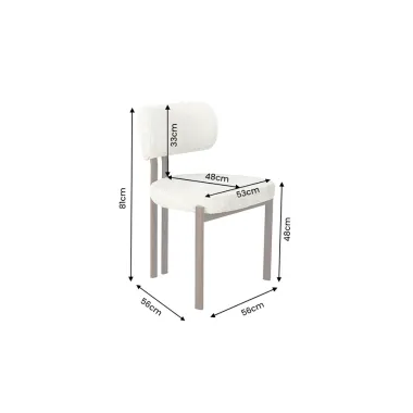 Invicta Krzesło BELLANO kremowy szenil 56 x 81 x 56cm / 48529