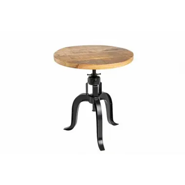 Invicta Stolik pomocniczy ENGINEER z regulacją wysokości mango Ø 50 x 47-62 x 50cm / 41406