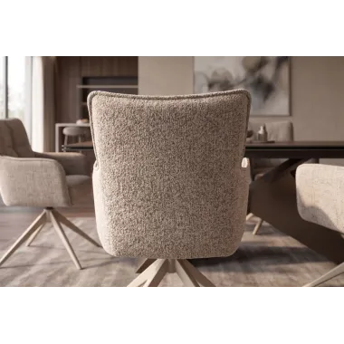 Invicta Krzesło obrotowe LUGANO 360° z podłokietnikami taupe chenille 60 x 88 x 65cm / 49327
