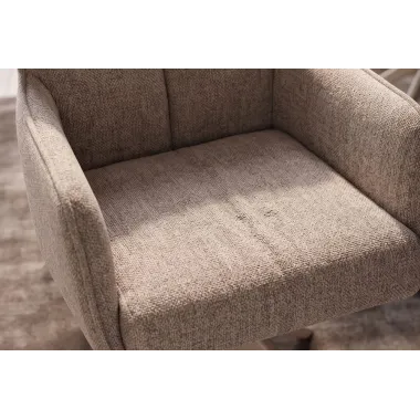 Invicta Krzesło obrotowe LUGANO 360° z podłokietnikami taupe chenille 60 x 88 x 65cm / 49327