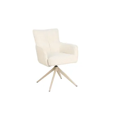 Invicta Krzesło obrotowe LUGANO 360° z podłokietnikami beżowy chenille 60 x 88 x 65cm / 49326