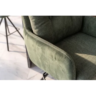 Invicta Hoker barowy BIG GEORGE 360° z podłokietnikami zielony aksamit  54 x 110 x 59cm / 49478