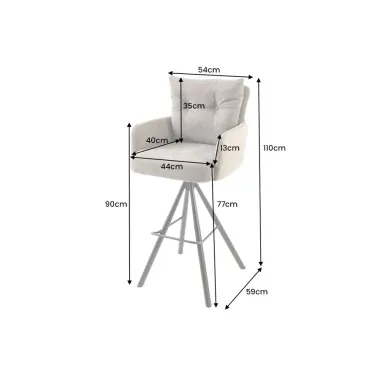 Invicta Hoker barowy BIG GEORGE 360° z podłokietnikami zielony aksamit  54 x 110 x 59cm / 49478