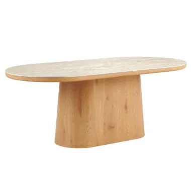 Invicta Stół UNIQUE owalny optyka białego marmuru 200cm / 46381