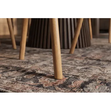 Invicta Krzesło VALHALLA WOOD z podłokietnikami tkanina strukturalna kremowa / 48922