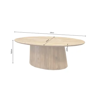 Invicta Stół do jadalni ART DECO oval mango 220 x 77 x 110cm / 47608