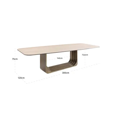 Stół do jadalni MAXFIELD ceramiczny beż 300 x 75 x 120cm / 215508