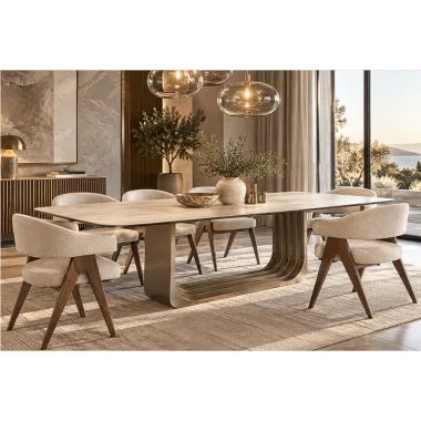 Stół do jadalni MAXFIELD ceramiczny beż 300 x 75 x 120cm / 215508