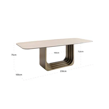 Stół do jadalni MAXFIELD ceramiczny beż 230 x 75 x 100cm / 215509