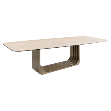 Stół do jadalni MAXFIELD ceramiczny beż 200 x 75 x 100cm / 215510