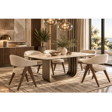 Stół do jadalni MAXFIELD ceramiczny beż 200 x 75 x 100cm / 215510