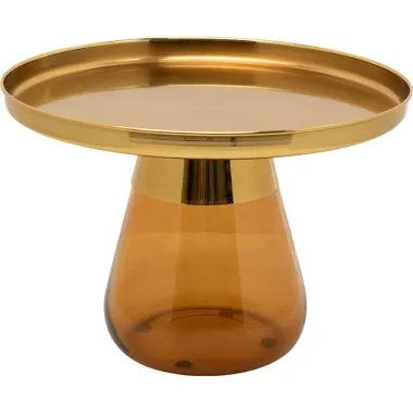 Kare Stolik BOTTIGLIA GOLD AMBER bursztynowo złoty Ø 60 x 42cm / 71851