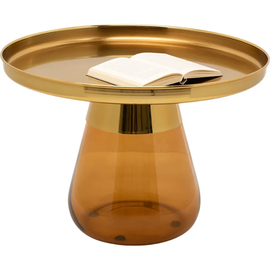 Kare Stolik BOTTIGLIA GOLD AMBER bursztynowo złoty Ø 60 x 42cm / 71851