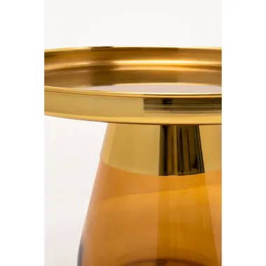 Kare Stolik BOTTIGLIA GOLD AMBER bursztynowo złoty Ø 60 x 42cm / 71851