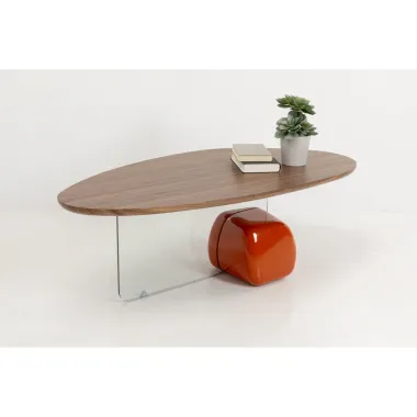 Kare Stolik kawowy PABLO ORANGE fornir orzechowy 120 x 40 x 60cm / 72053