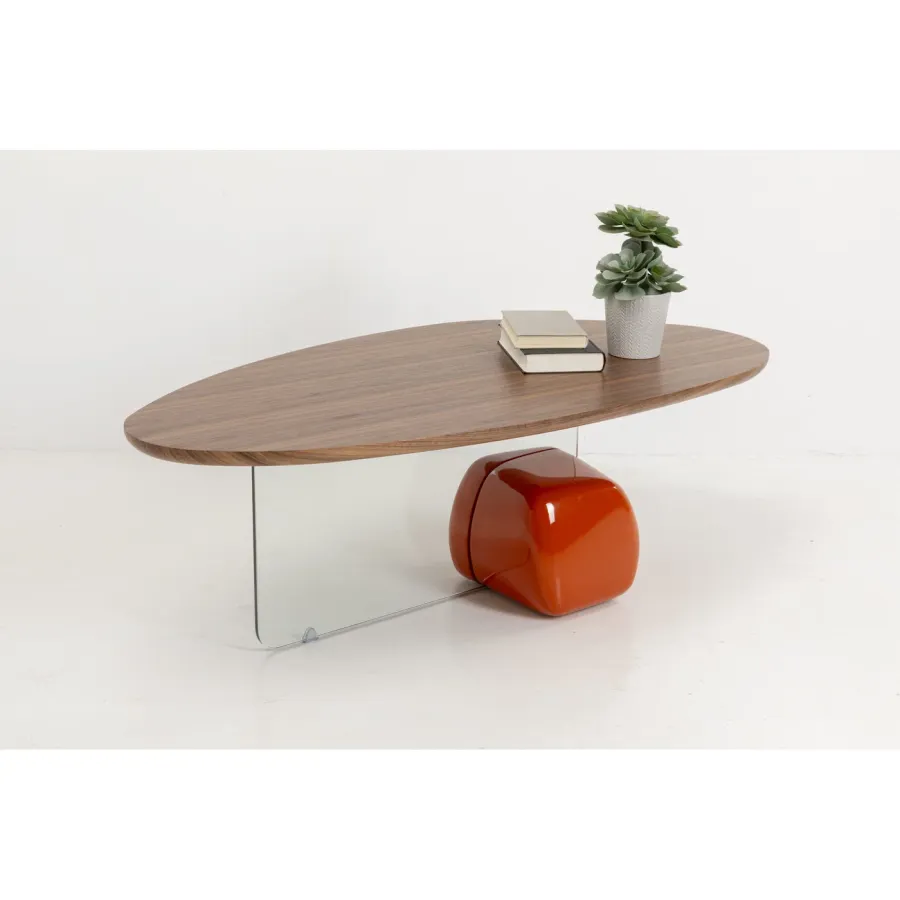 Kare Stolik kawowy PABLO ORANGE fornir orzechowy 120 x 40 x 60cm / 72053