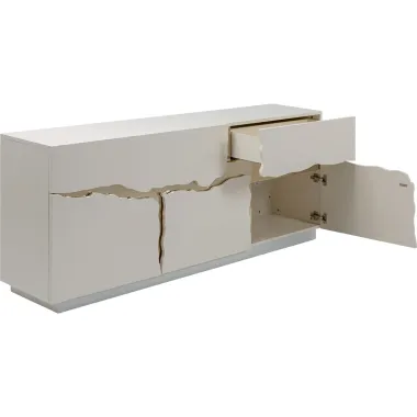 Kare Komoda CREPA biała ze złotymi zdobieniami MDF 180 x 75 x 40cm / 71900