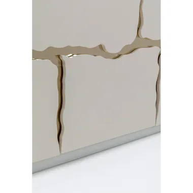 Kare Komoda CREPA biała ze złotymi zdobieniami MDF 180 x 75 x 40cm / 71900