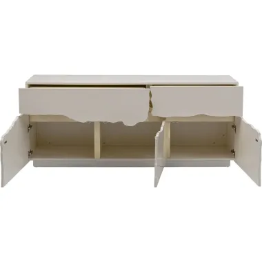 Kare Komoda CREPA biała ze złotymi zdobieniami MDF 180 x 75 x 40cm / 71900