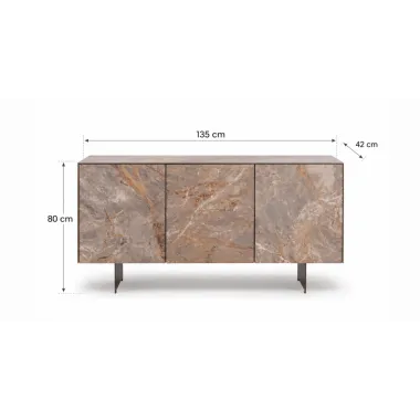 Kare Komoda FERNANDO 3 drzwiowa ceramiczne fronty 135 x 80 x 42cm / 72080