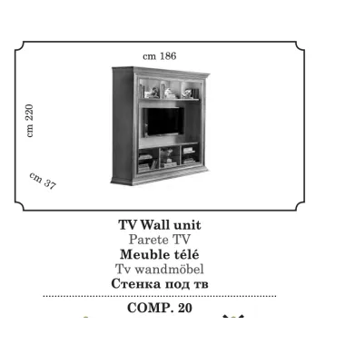LEONARDO Włoski Panel ścienny TV 186 x 220 x 37cm / LeonPanTV330