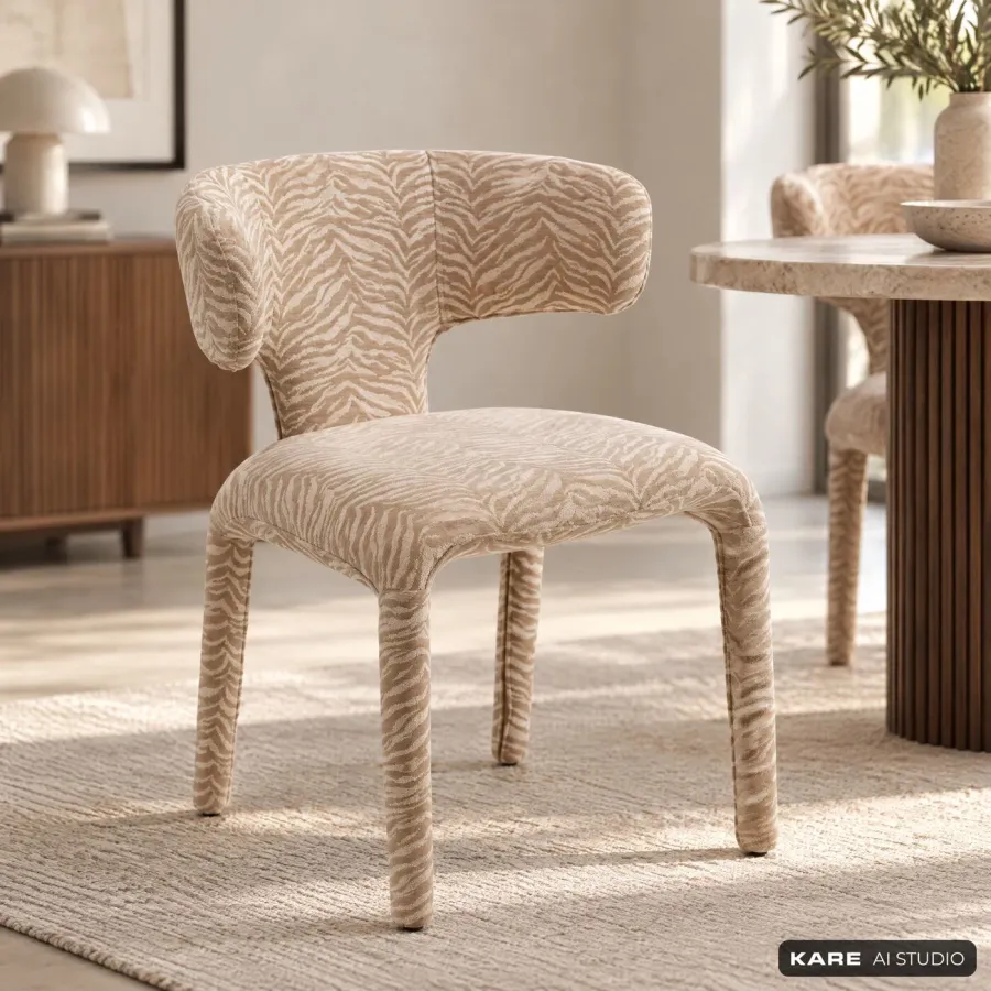 Kare Krzesło tapicerowane TOBI Tiger beige 58 x 77 x 57cm / 72040