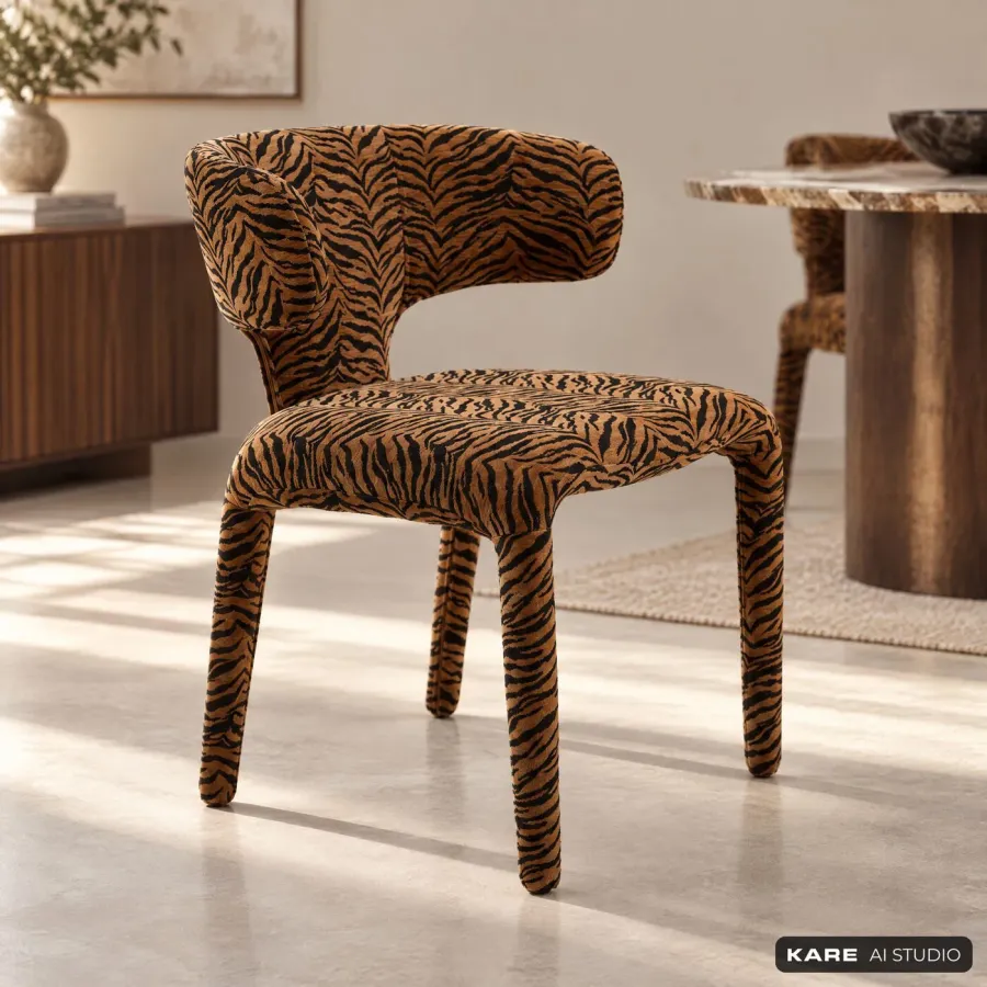 Kare Krzesło tapicerowane TOBI Tiger brown 58 x 77 x 57cm / 72041