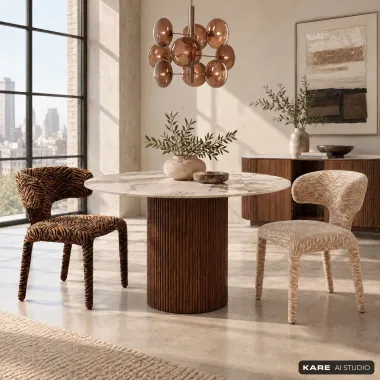 Kare Krzesło tapicerowane TOBI Tiger brown 58 x 77 x 57cm / 72041