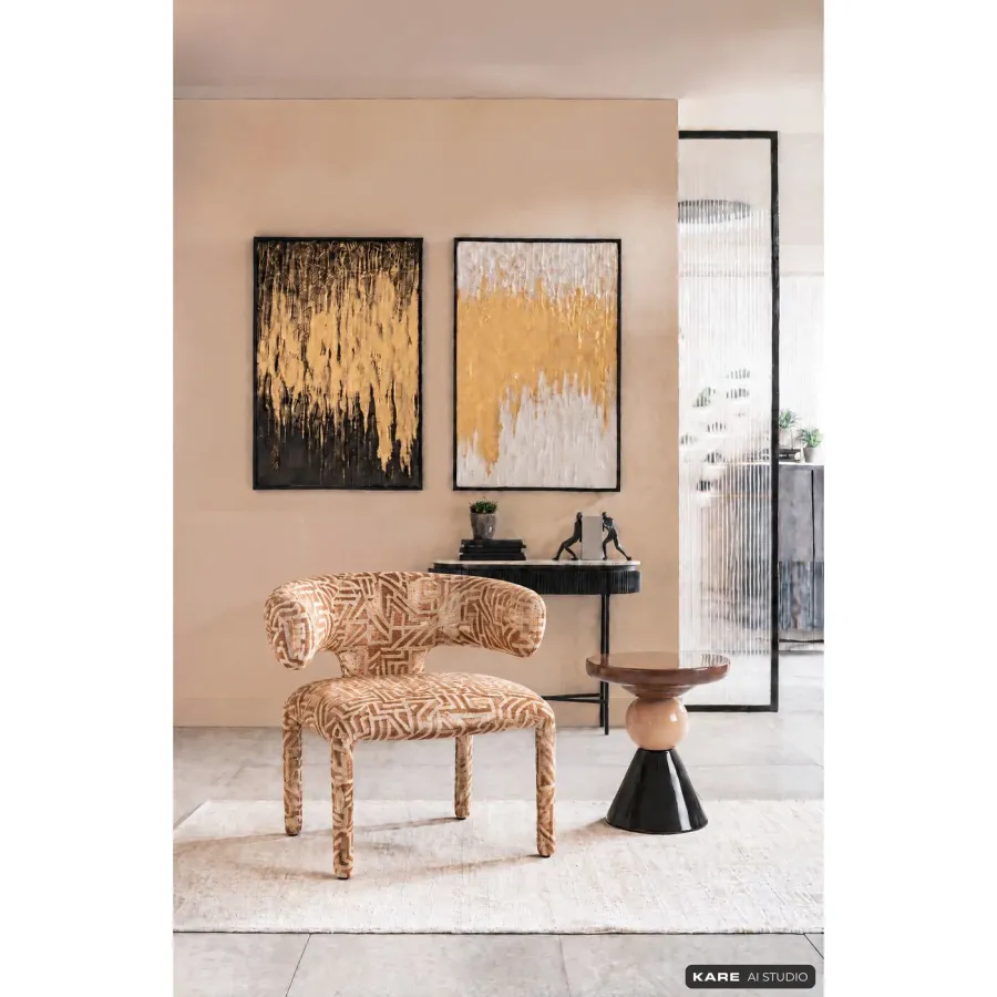 Kare Fotel tapicerowany TOBI maze brown 71 x 67 x 65cm / 72077