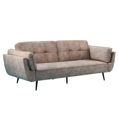 Invicta Sofa rozkładana BOUTIQUE szampański aksamit 215 x 80 x 82cm / 48217