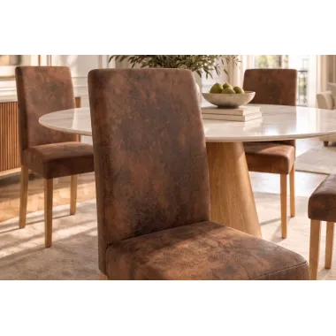 Invicta GENUA Krzesło brązowe whisky microfibre 40cm / 35254