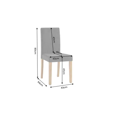 Invicta GENUA Krzesło szary sztruks 40cm / 49515