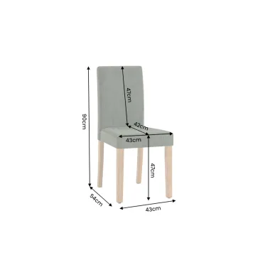 Invicta GENUA Krzesło zielony sztruks 40cm / 49514