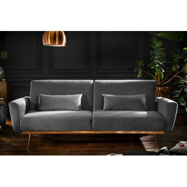 BELLEZZA sofa rozkładana 208 cm szary aksamit / 39915