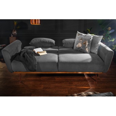 BELLEZZA sofa rozkładana 208 cm szary aksamit / 39915